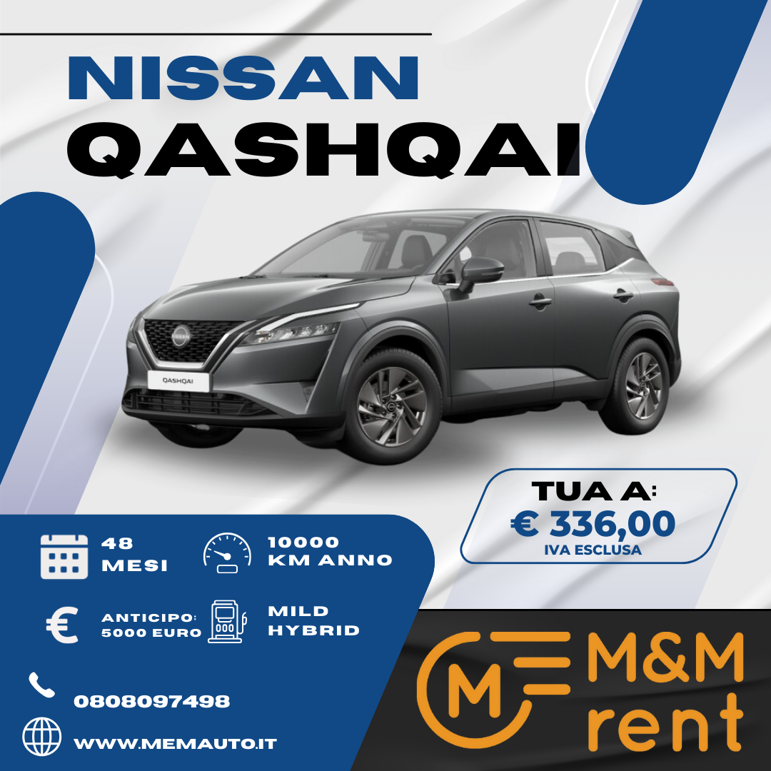 noleggio lungo termine Nissan Qashqai Triggiano Bari
