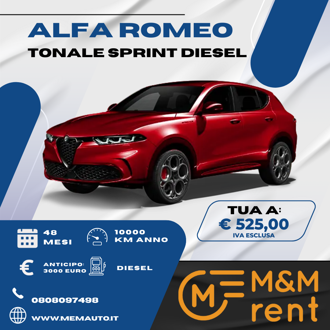 noleggio lungo termine Alfa Romeo Tonale Triggiano Bari